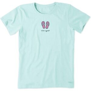 Life Is Good Womens Flip Flops Vintage Crusher T shirt M